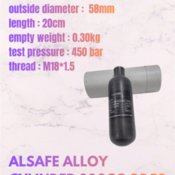 Tabung Alsafe Komposit 300cc OD58 Drat M18